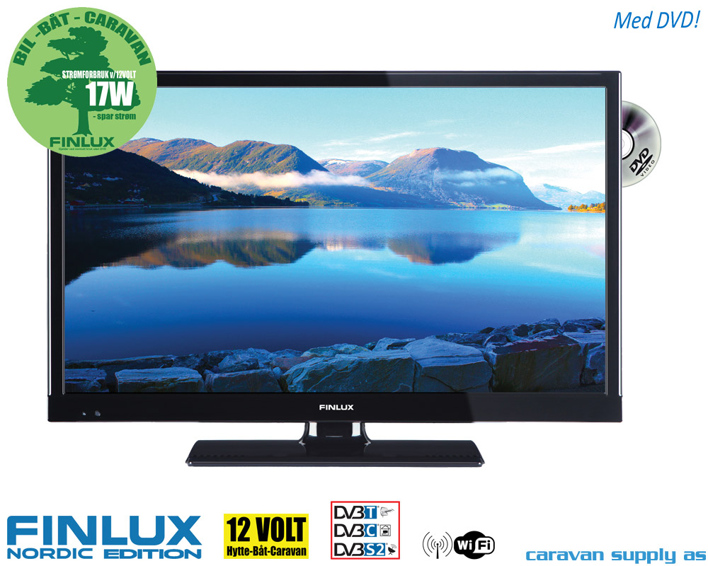 Finlux TV 230V 12V med DVD-spiller 22 tommer - CampingNett